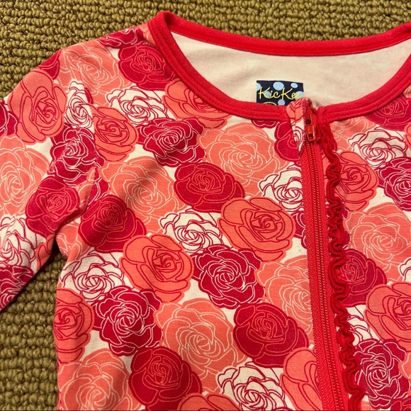 Kickee Pants Roses Muffin Ruffle Coverall with Zipper - EUC - Picture 3 of 4